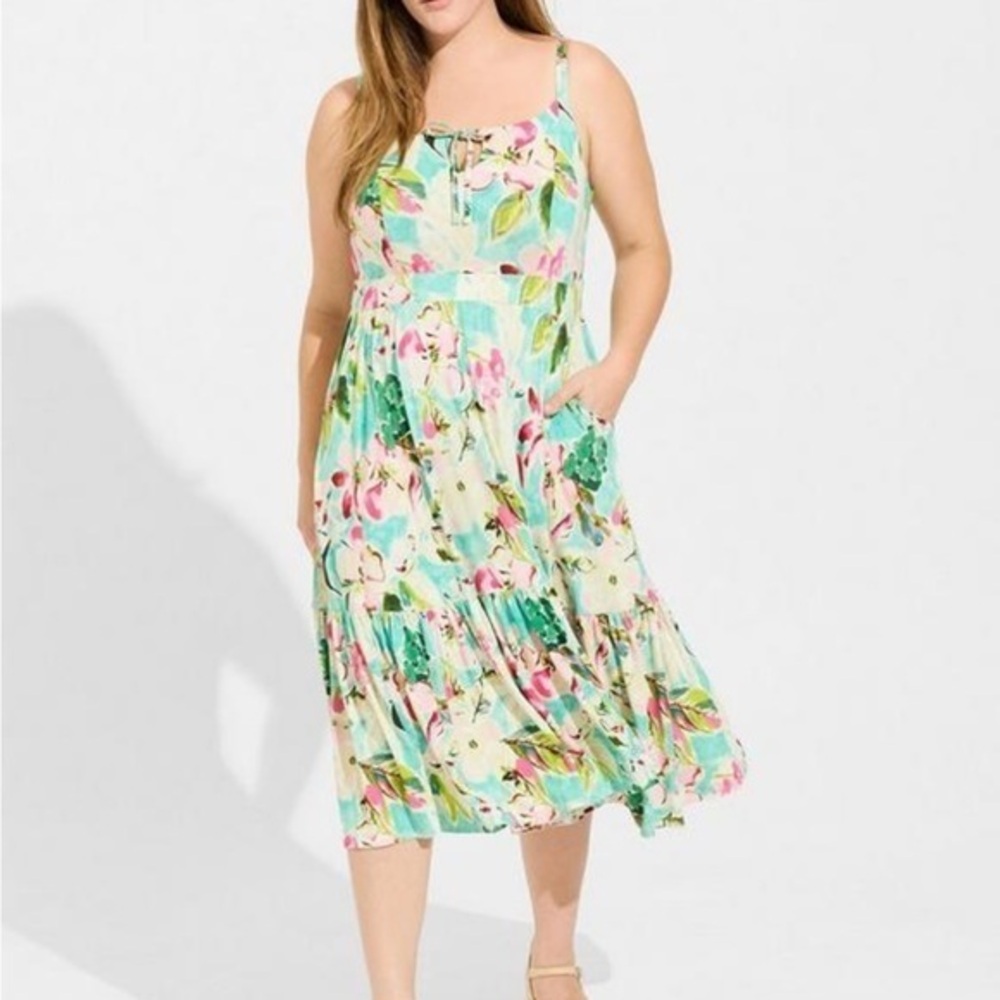Torrid midi super soft tiered sundress, Sz. 0X